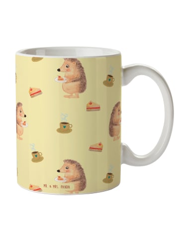 Mr. & Mrs. Panda Tasse Igel Kuchenstück ohne Spruch in Gelb
