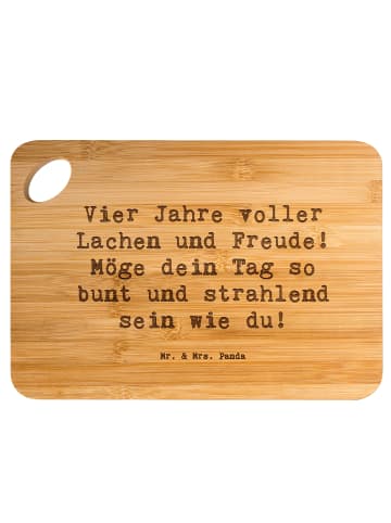 Mr. & Mrs. Panda Frühstücksbrett Spruch 4. Geburtstag Freude mit... in Braun