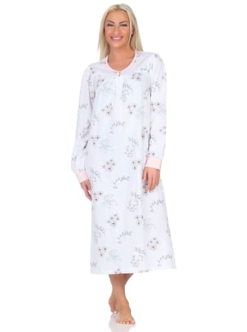 NORMANN Langarm Nachthemd klassische Design Knopfleiste am Hals - 87400 in rosa