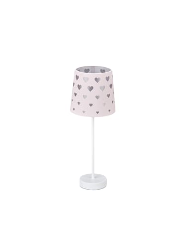 relaxdays Nachttischlampe Kinder in Rosa/Weiß