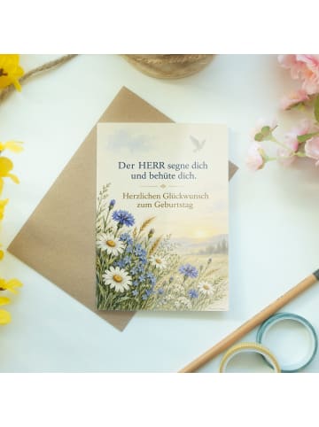 Mr. & Mrs. Panda Geburtstagskarte Blumen nostalgisch Design mit ... in Weiß