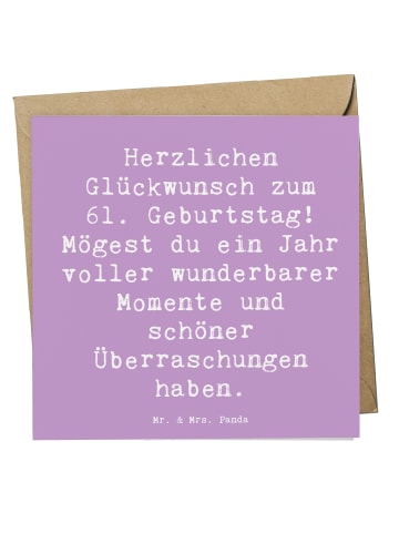 Mr. & Mrs. Panda Faltkarte Spruch 61. Geburtstag Glückwünsche mi... in Lavendeltraum