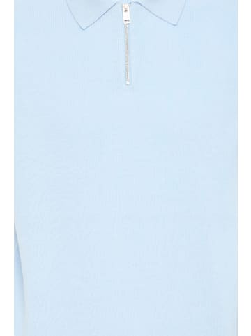 CASUAL FRIDAY Kurzarm Strickpoloshirt Polokragen Casual in Blau-3