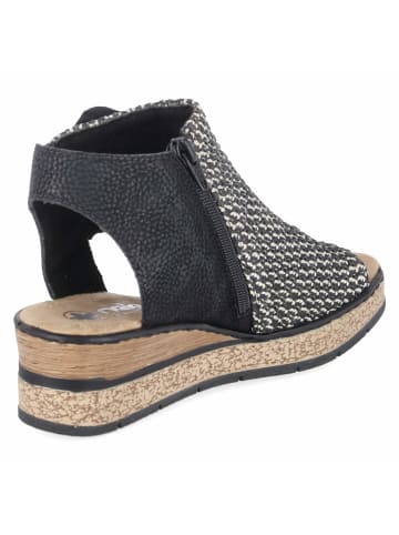 rieker Sandalette in schwarz-kombi