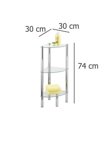 Wenko YEGO Eckbadezimmer-Regal in Silbern, (B) 30 x (H) 74 x (L) 30 cm