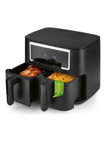 Gourmetmaxx GOURMETmaxx Doppelkammer-Heißluftfritteuse 2 x 4 L - Touch, Timer, 10 Programme