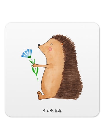Mr. & Mrs. Panda Tassenuntersetzer Igel Blumen ohne Spruch in Weiß