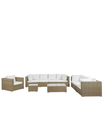 Beliani 8-tlg Lounge Set MAESTRO in Braun/Weiß