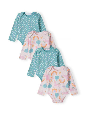 Minoti 4tlg. Set: Langarmbody 16mbaby 9 in rosa