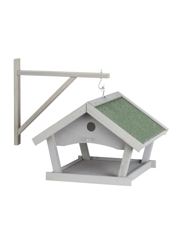 relaxdays Vogelfutterhaus in Grau/ Grün - (B)42,5 x (H)35 x (T)40,5 cm