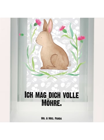 Mr. & Mrs. Panda Gartenlaterne Hase Sitzen mit Spruch in Transparent