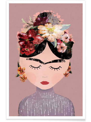 Juniqe Poster "Frida Pastell" in Rosa & Violett