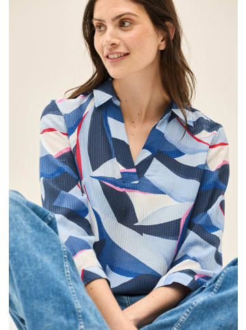 Cecil Lange Hemdbluse mit Print in Blau