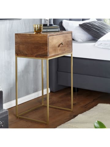 KADIMA DESIGN Nachttisch | Mango/Metall, 40x75.5x35cm, Design