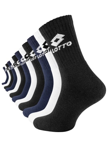Lotto Sportsocken 12 Paar LOTTO Socken Tennissocken in schwarz, weiss, blau
