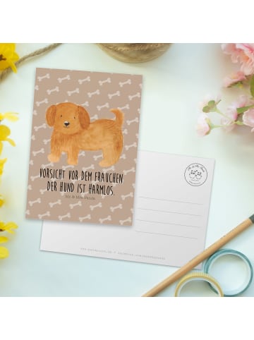 Mr. & Mrs. Panda Postkarte Hund Flauschig mit Spruch in Hundeglück