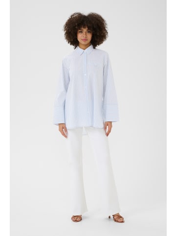 CULTURE Langarm - Hemd CUbeha Loose fit in Blue/white Stripe