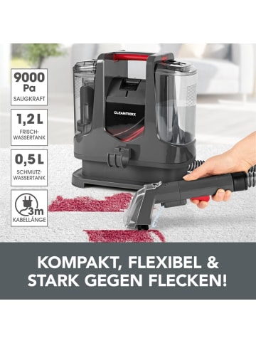 CLEANmaxx Polsterreiniger & Teppichreiniger - anthrazit/rot Autositze Nasssauger