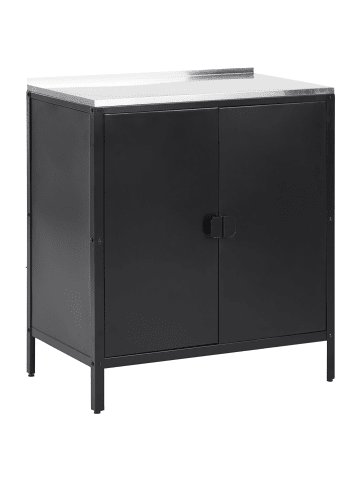 Beliani Gartenküche VILAMA in Schwarz/Silber - (W) 80 x (H) 90 x (L) 50 cm