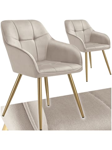 tectake Polstersessel gepolstert, in Samtoptik, gesteppt, 58 x 62 x 82 cm