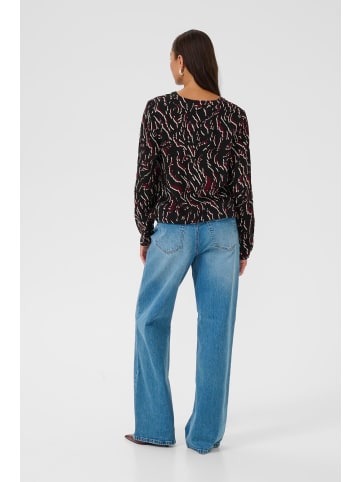 Kaffe Bluse langarm KAditte Regular fit in Black/Windsor W.Graphic Animal