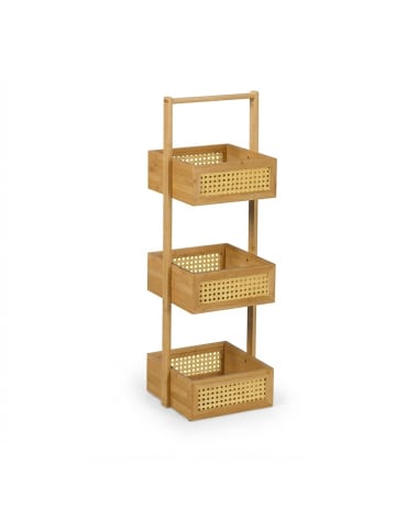 relaxdays Badregal in Natur - (B)27 x (H)83 x (T)26 cm