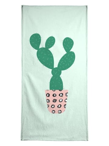 Juniqe Handtuch "Cactus" in Grün & Rosa