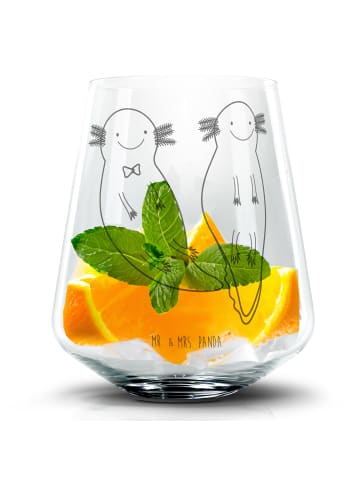 Mr. & Mrs. Panda Blümchentail Glas Axolotl Freundin ohne Spruch in Transparent