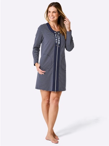 WITT WEIDEN Longjacke in marine-weiß-geringelt