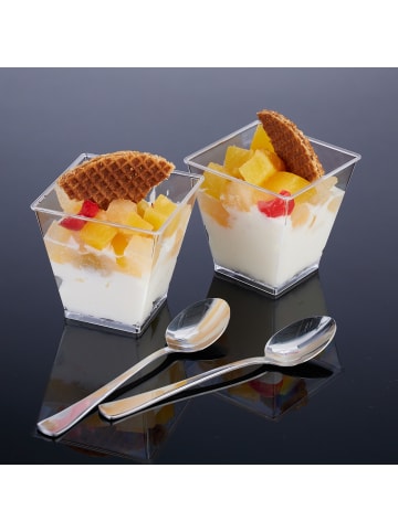 relaxdays 50 x Dessertschalen in Transparent - 210 ml