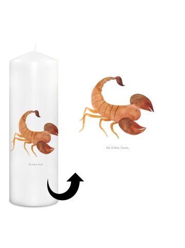 Mr. & Mrs. Panda Wachskerze Sternzeichen Skorpion ohne Spruch in Weiß