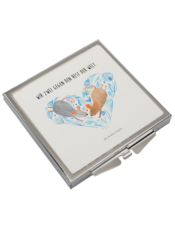 Mr. & Mrs. Panda Schminkspiegel Mäuse Herz mit Spruch in Weiß