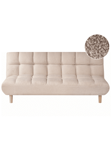 Beliani Schlafsofa RISOR in Beige/Braun - (W) 190 x (H) 83 x (L) 90 cm