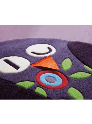 Arte Espina Wohnzimmer Teppich – Kurzflorteppich Joy 4049 Owl ECKIG 130 x 130 cm in violett - quadratisch