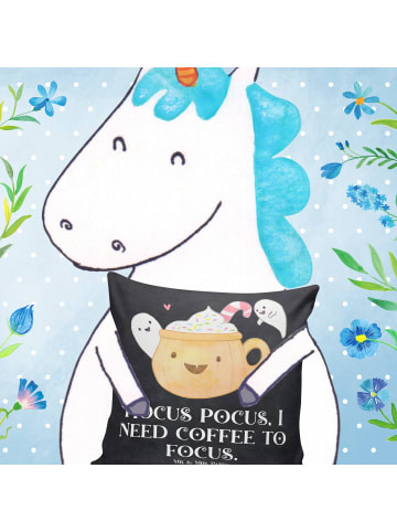Mr. & Mrs. Panda Sitzkissen Kaffee Gespenst mit Spruch in Kreidetafel