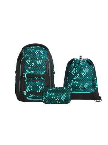 Coocazoo Schulrucksack-Set PORTER "Pixel Blox" 3-tlg. in Blau