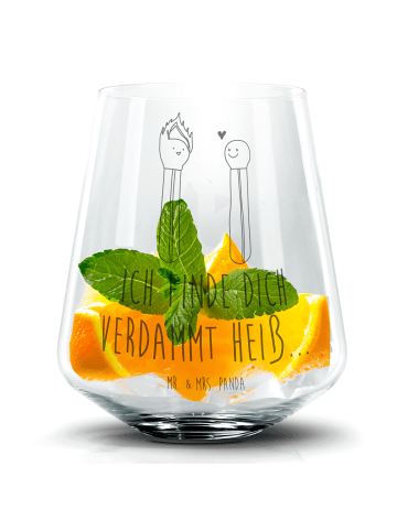 Mr. & Mrs. Panda Blümchentail Glas Streichhölzer mit Spruch in Transparent