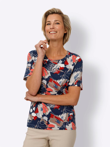 Sieh an! Kurzarm-Shirt in marine-koralle-bedruckt