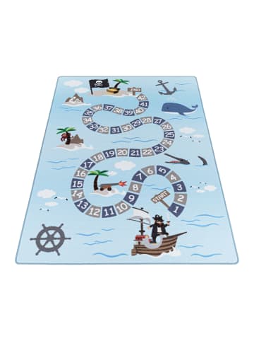 KADIMA DESIGN Teppich Kinder Flachgewebe Piratenwelt Polyamid Antirutsch Spielzimmer