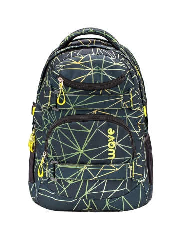 Wave Rucksack "Infinity Stripes Green" schwarz, H 43 cm B 31 cm T 22 cm