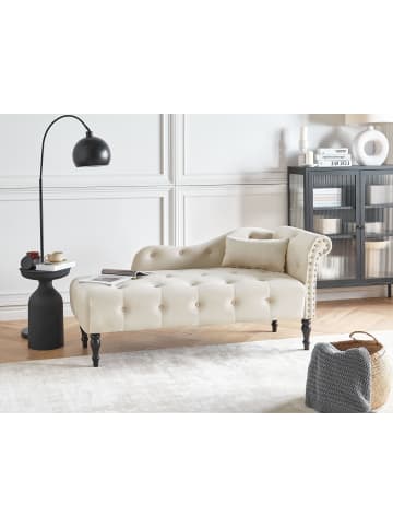 Beliani Chaiselongue IVRY in Beige/Schwarz - (W) 152 x (H) 72 x (L) 62 cm