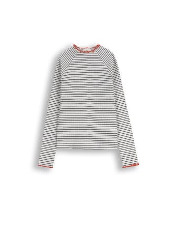 Coccodrillo Langarm-Rippstrick-T-Shirt in ecru