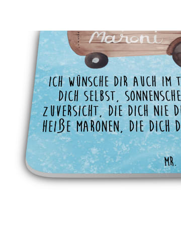 Mr. & Mrs. Panda Tischuntersetzer Igel Maronen mit Spruch in Eisblau