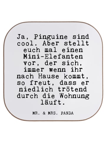 Mr. & Mrs. Panda Untersetzer für Gläser Ja, Pinguine sind cool..... in Weiß