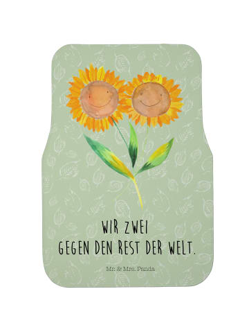 Mr. & Mrs. Panda Fußmatte Auto Blume Sonnenblume mit Spruch in Blattgrün