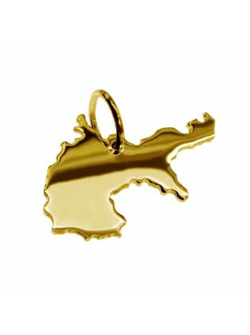 Schmuckador Anhänger der Landkarte Deutschland 1914 in massiv 585 Gelbgold in gold