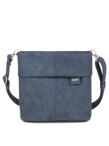 Zwei Mademoiselle M8 - Schultertasche 25 cm in nubuk-blue