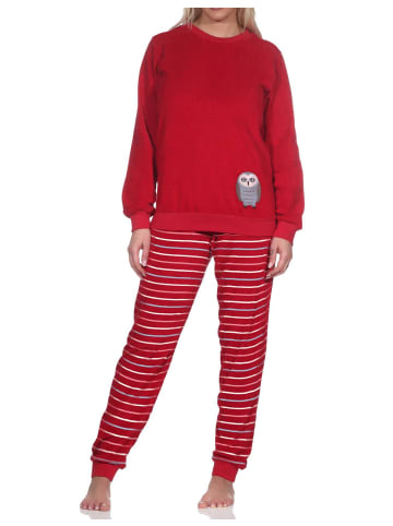 NORMANN langarm Frottee Schlafanzug Pyjama Bündchen - 81750 in rot