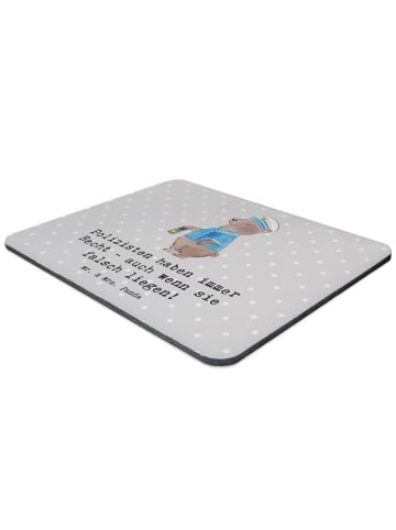 Mr. & Mrs. Panda Mousepad Polizist Humor mit Spruch in Grau Pastell