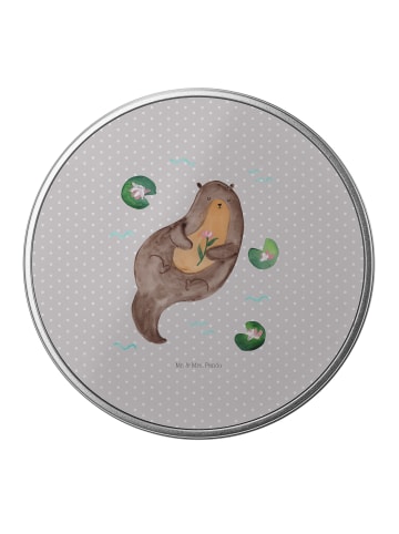 Mr. & Mrs. Panda Blechdose rund Otter Seerose ohne Spruch in Grau Pastell